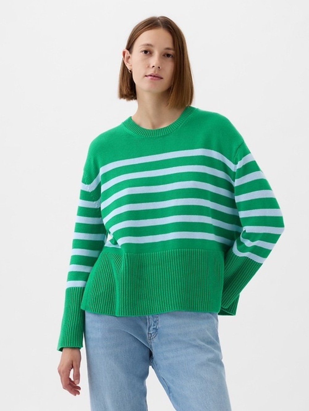 GAP 24/7 Split Hem Stripe Sweater